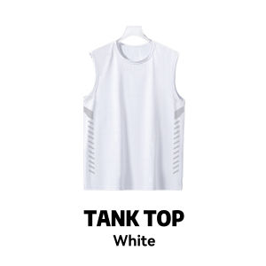 Paoboo Mens Ice Silk Dri-Fit T-Shirt Fashion Sweat-Wicking Soft Casual Fit Sando Basketball Gym Training Men Tank Top Running Fitted Cycling Sports T Shirt White Black Breathable Casual Fit Vest