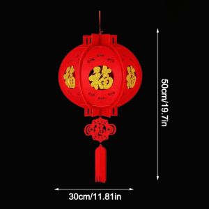 LINNANZHUBING Non-woven 2025 Chinese Lantern Spring Festival Decoration 3D Chinese Year Lantern Hanging Ornaments Year of the Snake Lantern