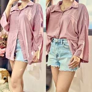 LADIES POLO SHIRT BUTTON POLO WITH COLLAR / OVERSIZE LADIES POLO BLOUSE WITH COLLAR COMFORTABLE TO WEAR