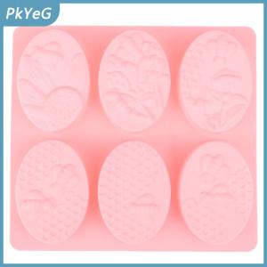 PkYeG 1 cái 6 Khuôn Silicone hình con ong Khuôn Silicone xà phòng thủ công hình bầu dục Khuôn làm bánh tự làm hình hoa và hình tổ ong Khuôn nướng bánh