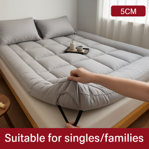 MAIA Velvet Mattress 5/10cm Style For Home/Dorm/Student Use Solid Color Comfortable Foldable Single/Double/Queen/King