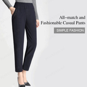 Shortened Title Womens Loose Elastic Waist Casual Pants for Moms