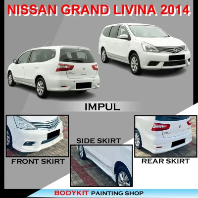 NISSAN GRAND LIVINA 2014 IP IMPUL STYLE FULLSET SKIRTING (FRONT SKIRT SIDE SKIRT REAR SKIRT) PU GETAH BODYKIT