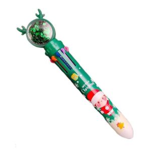 YESPERY Cartoon Colorful Pen 10 Color Santa Claus Xmas Tree Deer Ballpoint Pen Merry Christmas Gifts Stationery Writing Tool Office School Supply