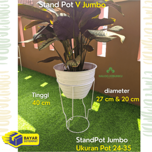 KEBUNKU Standing Pot Bunga ukuran Besar Jumbo bahan besi kokoh rak tanaman hias susun hiasan taman
