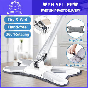 Tidy House Free Hand Washing Flat Mop180 Rotating Lengthen Flat Microfiber Floor Cleaning Household Cleaning No-wash Dry and Wet Dual-use Flat Mop