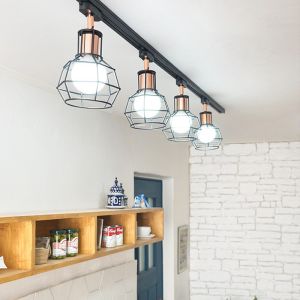 American country living room bedroom bar Internet cafe restaurant hot pot barber clothing store retro industrial wind LED track lights