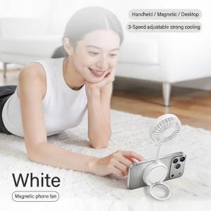✅2026 NEW✅JOMO Magnetic Mini Fan MagSafe Portable Handheld Fan Strong Wind USB Rechargeable Cooling Desk Pocket Fan