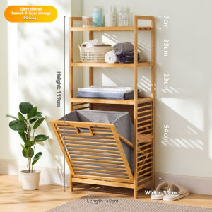 Multi functional bathroom storage rack multi layer storage rack with a dirty clothes storage basket