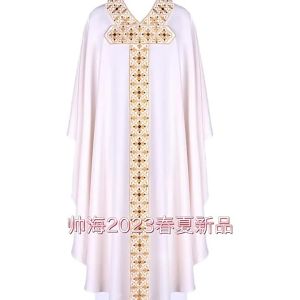 European and American Ethnic Solid Color Long Robe Stage Performance Costume Medieval Cloak Patchwork Priest Prayer Robe Worship Robe