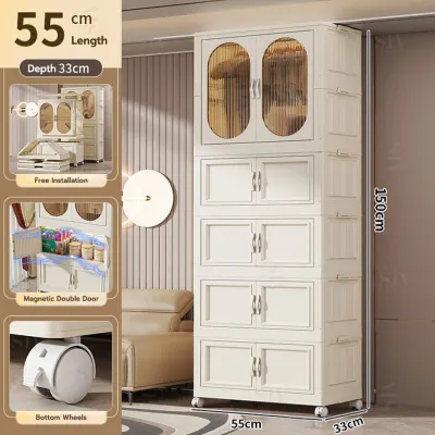 SIV 55-80cm Cabinet Organizer For Clothes Foldable Storage Cabinet Wardrobe Durabox Megabox