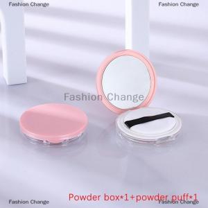 [COD] Fashion Change Portable Ultra-thin Plastic Powder Box Loose Pot Travel Makeup Jar Sifter Container with Powder Puff Mirror