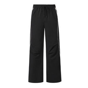 Korean Style Mens Baggy Striped Sweatpants Trendy Straight Leg Casual Pants