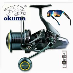 OKUMA Fishing Reel 9000-14000 Metal Long-Distance Casting Wheel Guide Rod Structure Fishing Wheel 4.7:1 30KG Brake Fishing