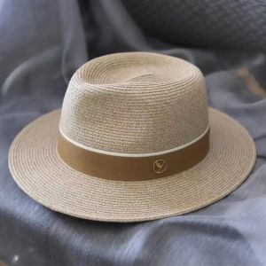 2025 Designer Natural Panama Soft Shaped Straw Hat Summer Women/Men Wide Brim Beach Sun Cap UV Protection Fedora Birthday Gift2026
