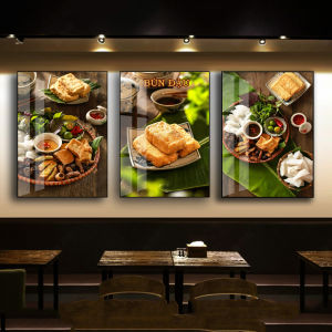 Tranh treo tường bún đậu 7 trang trí decor quán ăn nhà hàng có khung kèm đinh