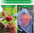 100 Pieces Green Fruit Protection Bags- 6x8 Inch Fruit Netting Bags with Drawstring,Garden Fruit Cover Mesh Bag to Protect Plants from Pest Birds Squirrels. 
