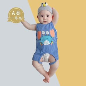 COD Pelindung Perut Bayi Dudou Musim Panas Kapas Nipis Semi-Rompi Tidur dengan Kaki 1 Bayi Lelaki dan Wanita Yang Baru Lahir CNN