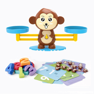 Monkey/Cow/Penguin/Robot Balance Scale Mathematics Game card number counting kids toy maths mainan timbang kanak kanak