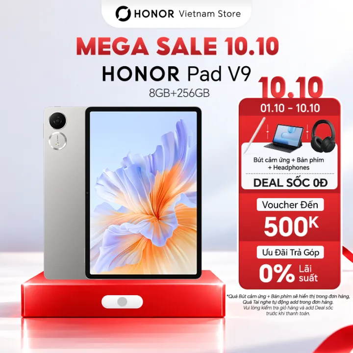 [NEW] Máy Tính Bảng HONOR Pad V9, Màn Hình 2.8K 144Hz, Chip Dimensity 8350, 8 Loa, Pin 10100mAh, Bảo Hành 18 Tháng