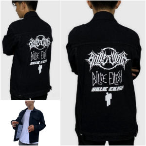 Jaket Jeans Denim Sablon Gambar Belakang - BLACK PREMIUM QUALITY BEST SELLER