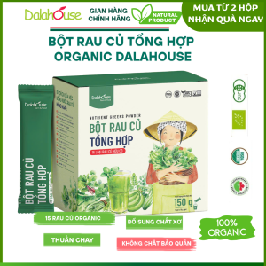 Bột rau củ hữu tổng hợp Dalahouse với 15 loại rau củ hữu cơ siêu năng lượng mix đường hoa dừa tự nhiên thơm ngon thải độc cơ thể cân bằng vóc dáng hỗ trợ hệ tiêu hóa