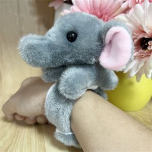 538TD Jungle Animal Stuffed Animal Wristband Clap Circle Panda Tiger Cartoon Slap Bracelet Party Favor Soft Party Supplies
