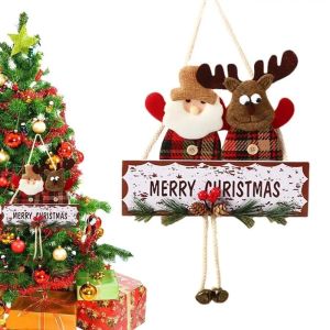 MAOMEI Ông già Noel  dây treo cửa ông già Noel Sáng Tạo Nai sừng tấm  dây chuyền giáng sinh Di động Trang trí tường Đồ trang trí Giáng sinh vui vẻ Trang trí tiệc