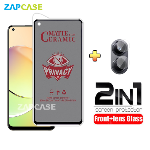 PAKET 2in1 Anti Gores Layar Privacy Realme 10 4G Free Tempered Glass Camera Lens