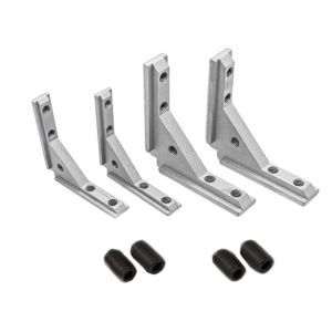 NOBLELUX 1/4Pcs Die Cast Aluminum Angle Slot Connector 2020 3030 4040 Sandblasting Surface Aluminum Profile Connector  Top Wire Profile Joint Bracket for Door Frame Assembly