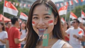 80*80MM Singapore Sticker Flag temporary Tattoos Stickers NDP 2026 National Day Decoration Sticker