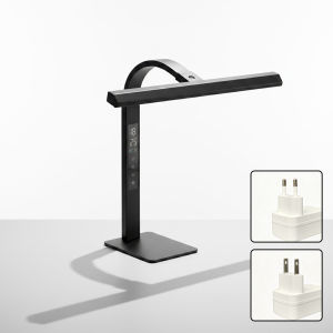 Smart LED Table Lamp with Clock Timer 45 Min Auto Off Stepless Dimming 5 Color Temp Eye Protection Reading Light Flexible Gooseneck Heavy Metal Base Desk Lamp