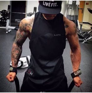 In stock.Men LVFT GYM Singlet.GYM singletsSportsJoggingBasketball Vest2019 summer new Sleeveless T-shirt LVSB001