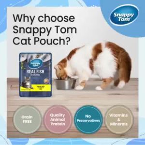 Borong 1  [ 48 pouches ] Snappy Tom Sniffly Sarar Pouch 85g Wet Food Makanan Basah Kucing WH3