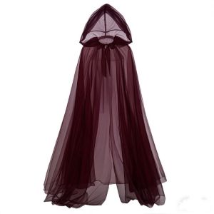 Play as Scarlet Witch Halloween Cloak cos Long mesh hooded cape with a cool and edgy design perfect for a dark aesthetic