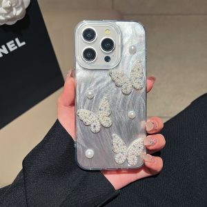 OPPO A3 A5 Pro A5 A9 A15 A15s A16 A17 A17k A18 A31 A38 A53 A54 A57 A77s A58 A60 A74 A95 A76 A96 A78 A79 A92 A93 A94 A98 4G 5G pearl butterfly chain strap feather phone case casing cover 羽纱手机壳