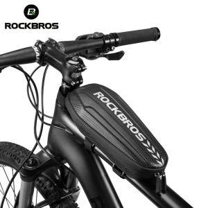 ROCKBROS Hard Shell Front Frame Tube Bike Bag Rainproof MTB Road Folding Saddle Bag Multifunctional Large Capacity Bicycle Bag
