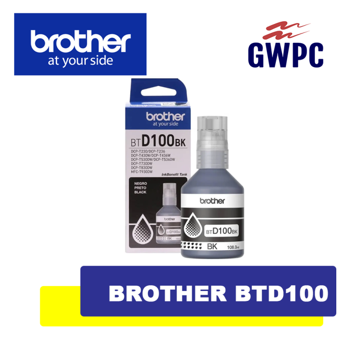 Brother BTD100 Genuine Ink bottle Black Cyan Magenta Yellow ink for ...