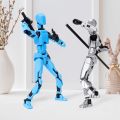 Upgraded T13 Action Figure with Wings and Holder -[Assembly Completed] Dummy 13 Robot, 3D Printed Flexible Titan Gift, Multi-Jointed Desk Executive Toy - 5.3 inch (Gold). 
