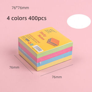Color Coding Sticky Notes - 400-Sheet Pack 76x76mm Square Memo Pads Strong Adhesive for School Office