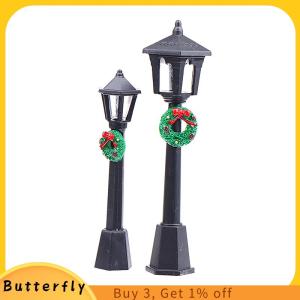 Butterfly ไฟถนน1 12สำหรับบ้านตุ๊กตาขนาดเล็กไฟถนนประดับบ้านตุ๊กตาคริสต์มาส