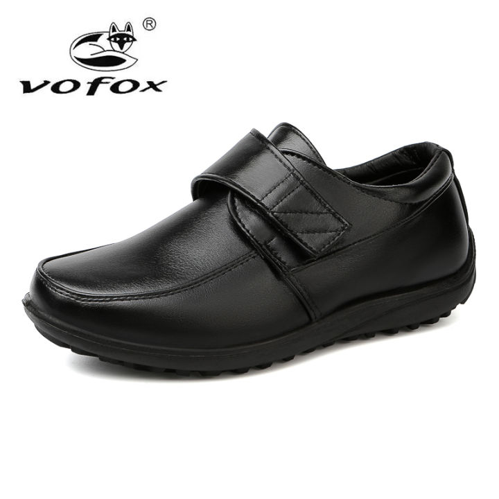 VOFOX kids black shoes boy formal shoes leather school shoes - Main Image