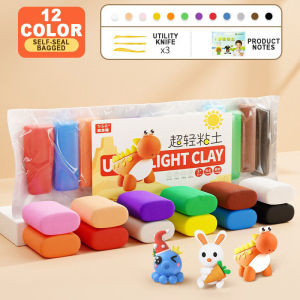 12/24/36 Colors  Super Light Clay Set With Tools Plasticine For Kids Non-Toxic DIY Modeling Clay Craft Handwork Air Dry Clay Set Space Light Weight Clay Foam Clay Air Dry Clay
