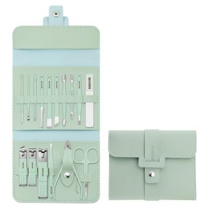 16 Piece Manicure And Nail Art Tool Set Sharp Edge Nail Clippers Set Daily Nail Care Set Convenient Storage Tool Set 16件美甲工具套装