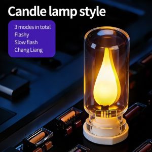 NALANILI Multicolor Car Ambient Lamp RGB LED Touch Switch USB Led Light Modern Clear Glass Decorative Accent Lamp for Car Interior