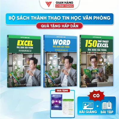 Combo 3 Sách Excel Word 150 Thủ Thuật ĐÀO TẠO TIN HỌC Ứng Dụng Văn Phòng Kèm Theo Khóa Học Online + Tặng 101 Phím Tắt + Bảng Hàm