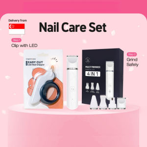 LED Claw Grooming Set of 2 - Ergonomic Design LED Nail Clipper & 4 in 1 Multi Trimmer for