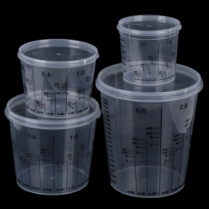 LEI Plastic Paint Mixing Cup PP Hard Plastic Tune Paint Cup with Cover