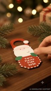 SK Kids Christmas Doorknob Ornaments Santa Claus Decor Festive Wooden Door Hanger Decorations Perfect Holiday Party Supplies