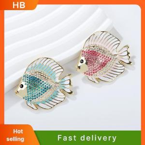 HB Cute Rhinestone Animal Tropical Fish Brooches For Women Clothing Coat Accessries Gifts